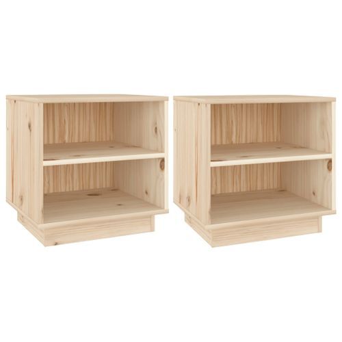 Tables de chevet 2 pcs 40x34x40 cm Bois de pin solide - Photo n°2; ?>