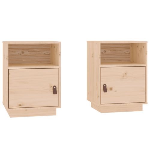 Tables de chevet 2 pcs 40x34x55 cm Bois de pin massif - Photo n°2; ?>