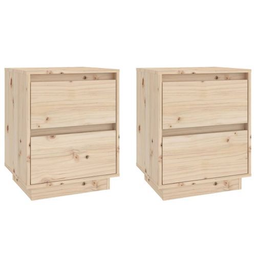 Tables de chevet 2 pcs 40x35x50 cm Bois de pin solide - Photo n°2; ?>