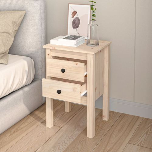 Tables de chevet 2 pcs 40x35x61,5 cm Bois de pin massif - Photo n°3; ?>