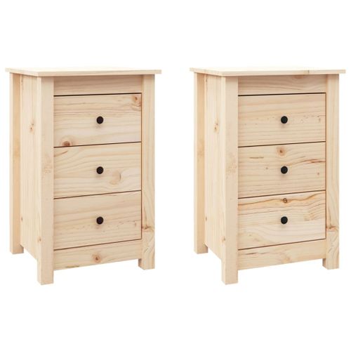 Tables De Chevet 2 Pcs 40x35x61,5 Cm Bois De Pin Massif 24 Tables de chevet 2 pcs 40x35x61,5 cm Bois de pin massif - Photo n°2; ?>