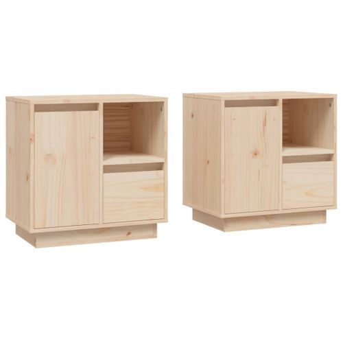 Tables de chevet 2 pcs 50x34x50 cm Bois de pin massif - Photo n°2; ?>