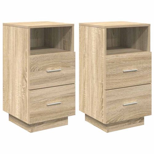 Tables de chevet 2 pcs avec 2 tiroirs chêne sonoma 36x36x68 cm - Photo n°2; ?>