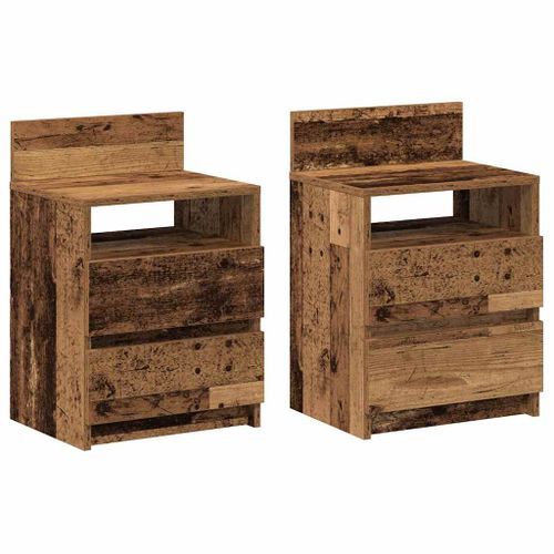 Tables de chevet 2 pcs avec 2 tiroirs vieux bois 40x33x60 cm - Photo n°2; ?>