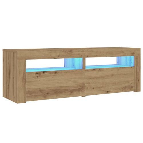 Tables de chevet 2 pcs avec LED chêne artisanal 60x35x40 cm - Photo n°3; ?>