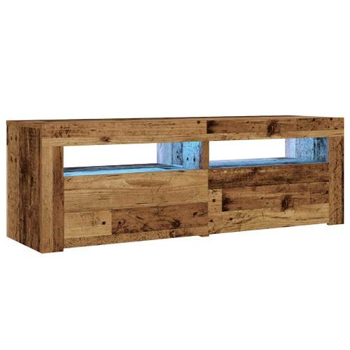 Tables de chevet 2 pcs avec LED vieux bois 60x35x40 cm - Photo n°3; ?>