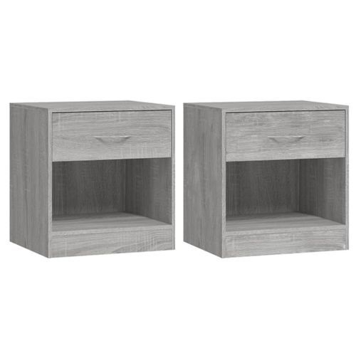 Tables de chevet 2 pcs avec tiroir Sonoma gris - Photo n°2; ?>