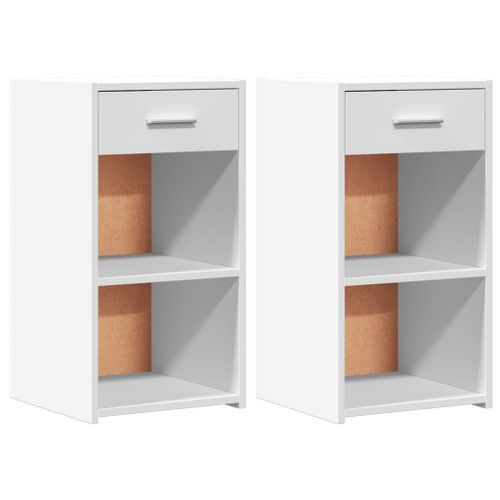 Tables de chevet 2 pcs blanc 35x34x65 cm bois d'ingénierie - Photo n°2; ?>