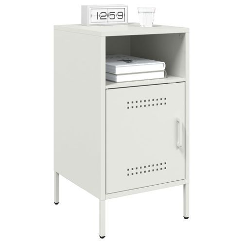 Tables de chevet 2 pcs blanc 36x39x68 cm acier laminé à froid - Photo n°2; ?>