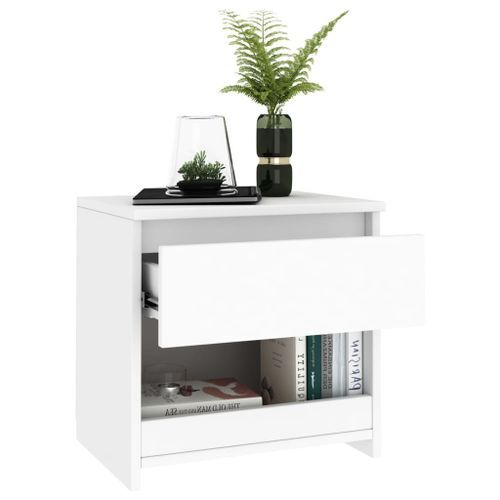 Tables de chevet 2 pcs Blanc 40x30x39 cm - Photo n°3; ?>