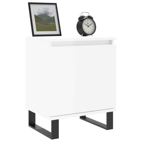 Tables de chevet 2 pcs blanc 40x30x50 cm bois d'ingénierie - Photo n°3; ?>