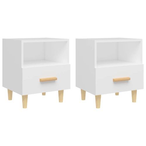 Tables de chevet 2 pcs Blanc 40x35x47 cm - Photo n°2; ?>