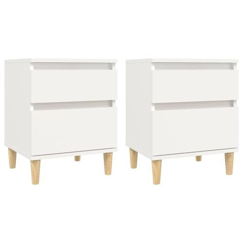 Tables de chevet 2 pcs Blanc 40x35x50 cm - Photo n°2; ?>