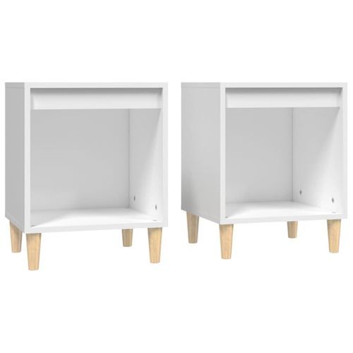 Tables de chevet 2 pcs Blanc 40x35x50 cm - Photo n°2; ?>