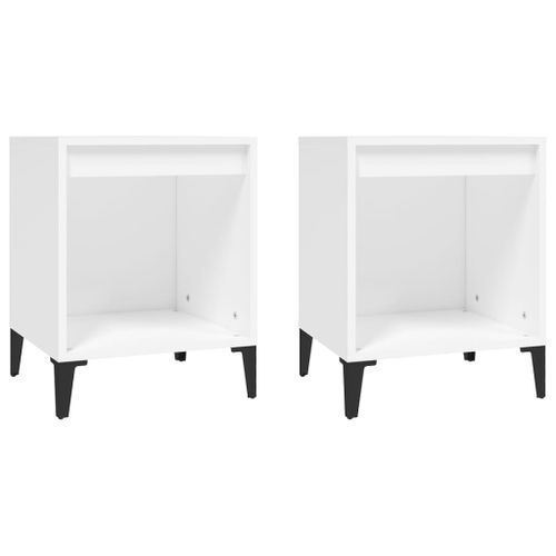 Tables de chevet 2 pcs Blanc 40x35x50 cm - Photo n°2; ?>