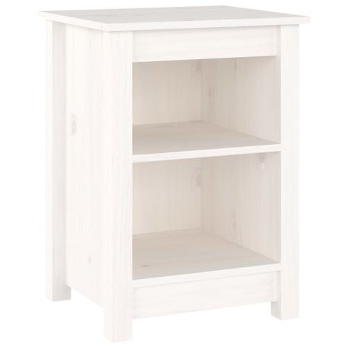 Tables de chevet 2 pcs Blanc 40x35x55 cm Bois de pin solide - Photo n°3; ?>