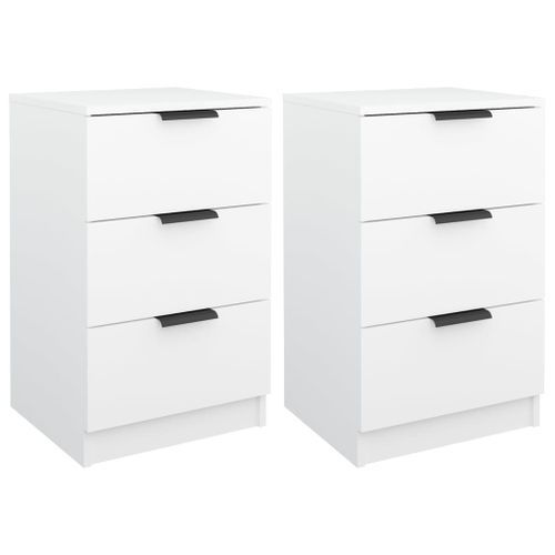 Tables de chevet 2 pcs Blanc 40x36x65 cm - Photo n°2; ?>