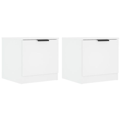 Tables de chevet 2 pcs Blanc 40x39x40 cm - Photo n°2; ?>