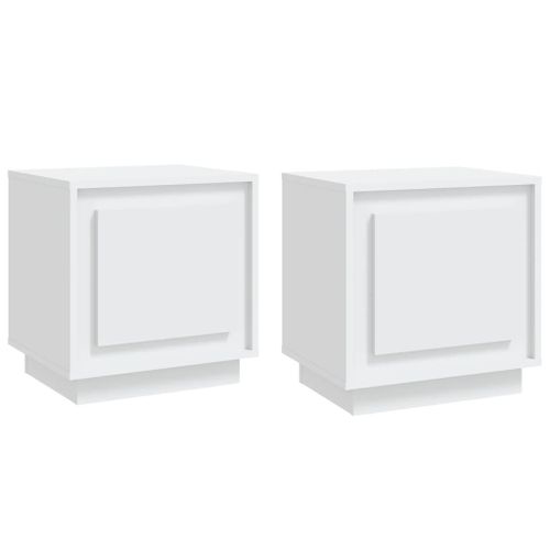 Tables de chevet 2 pcs blanc 44x35x45 cm bois d'ingénierie - Photo n°2; ?>