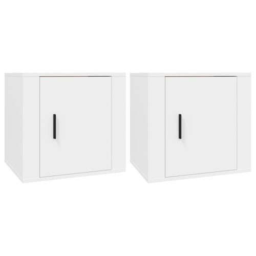 Tables de chevet 2 pcs Blanc 50x39x47 cm - Photo n°2; ?>