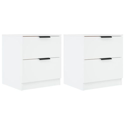 Tables de chevet 2 pcs Blanc Bois d'ingénierie - Photo n°2; ?>