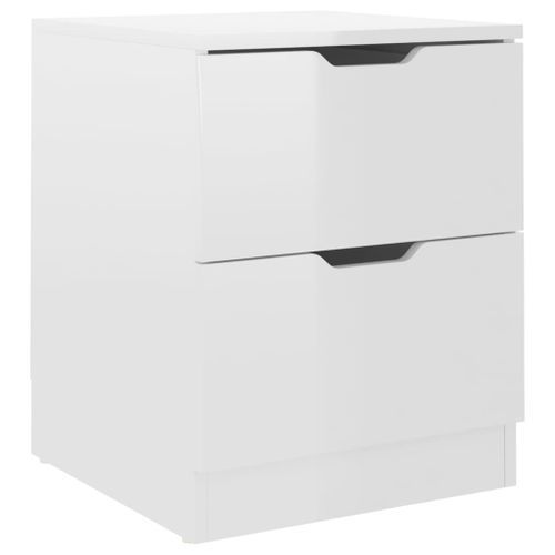 Tables de chevet 2 pcs Blanc brillant 40x40x50 cm - Photo n°3; ?>