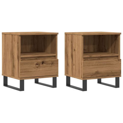 Tables de chevet 2 pcs chêne artisanal 40x35x50 cm - Photo n°2; ?>