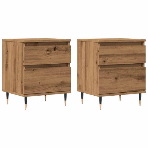 Tables de chevet 2 pcs chêne artisanal 40x35x50 cm - Photo n°2; ?>