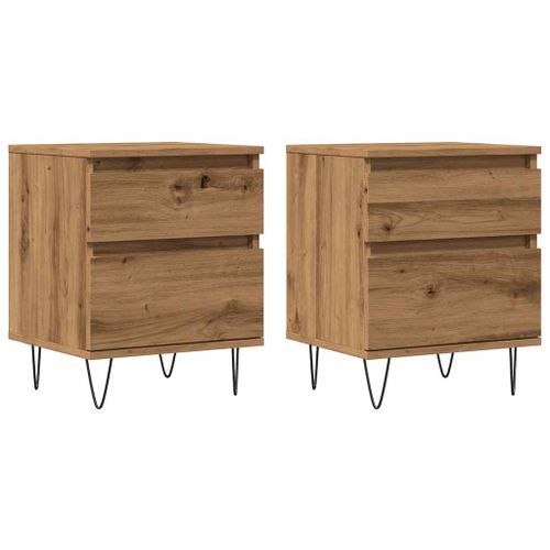 Tables de chevet 2 pcs chêne artisanal 40x35x50 cm - Photo n°2; ?>