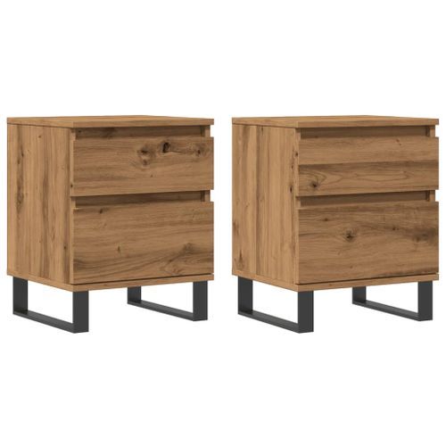 Tables de chevet 2 pcs chêne artisanal 40x35x50 cm - Photo n°2; ?>