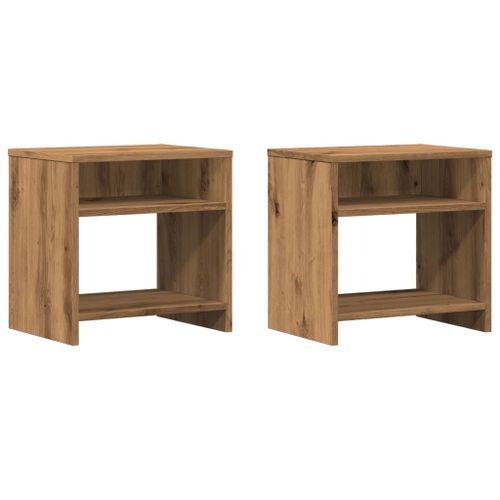 Tables de chevet 2 pcs chêne artisanal bois d'ingénierie - Photo n°2; ?>