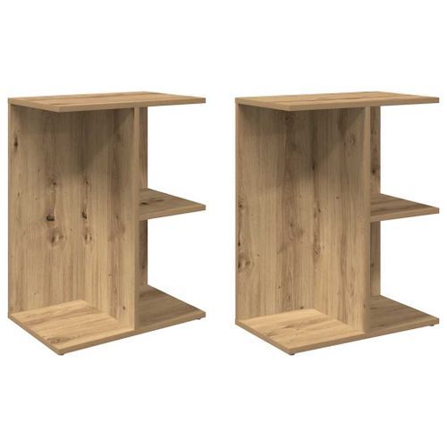 Tables de chevet 2 pcs chêne artisanal bois d'ingénierie - Photo n°2; ?>