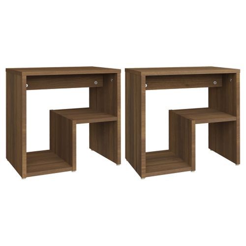 Tables de chevet 2 pcs Chêne marron 40x30x40 cm Bois ingénierie - Photo n°2; ?>