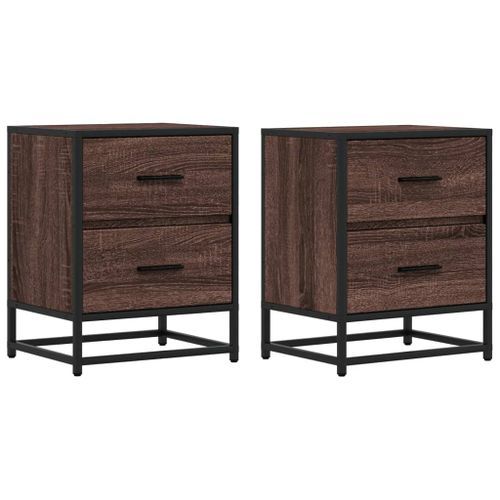 Tables de chevet 2 pcs chêne marron 40x31x50 cm bois ingénierie - Photo n°2; ?>