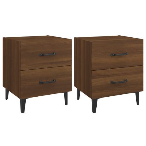 Tables de chevet 2 pcs Chêne marron 40x35x47,5 cm - Photo n°2; ?>