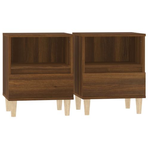 Tables de chevet 2 pcs Chêne marron 40x35x50 cm - Photo n°2; ?>