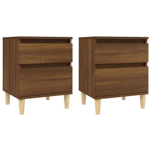 Tables de chevet 2 pcs Chêne marron 40x35x50 cm - Photo n°2; ?>