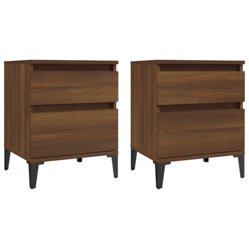 Tables de chevet 2 pcs Chêne marron 40x35x50 cm - Photo n°2; ?>