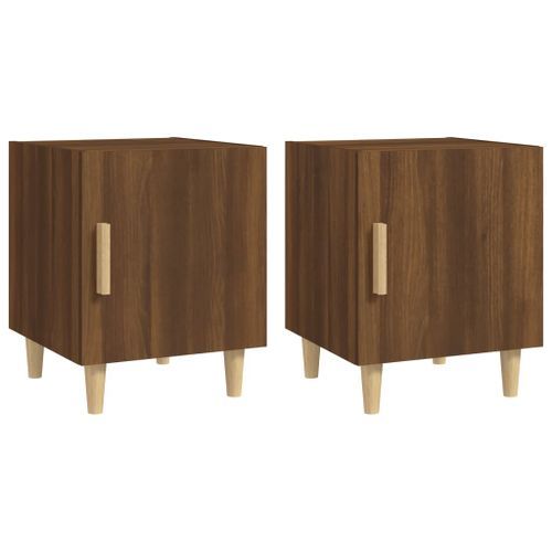 Tables de chevet 2 pcs Chêne marron Bois d'ingénierie 2 - Photo n°2; ?>