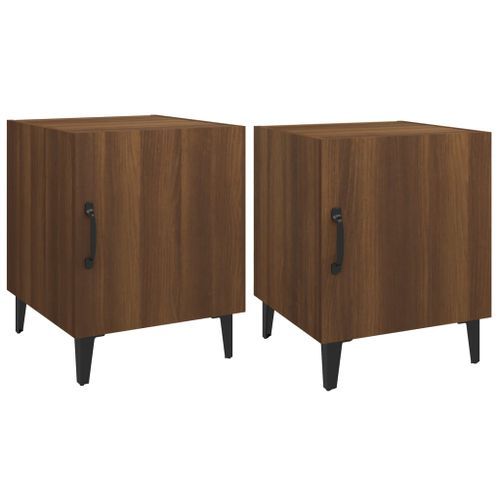 Tables de chevet 2 pcs Chêne marron Bois d'ingénierie - Photo n°2; ?>