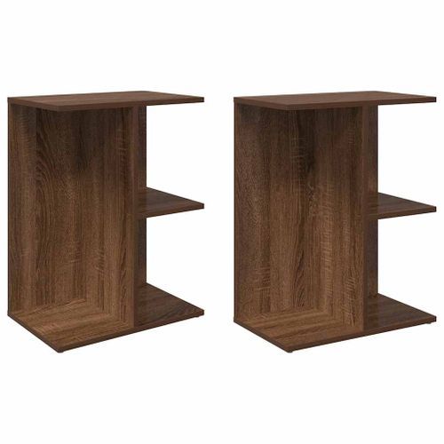 Tables de chevet 2 pcs chêne marron bois d'ingénierie - Photo n°2; ?>