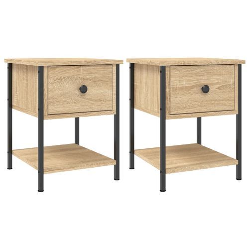 Tables de chevet 2 pcs chêne sonoma 34x35,5x45 cm - Photo n°2; ?>