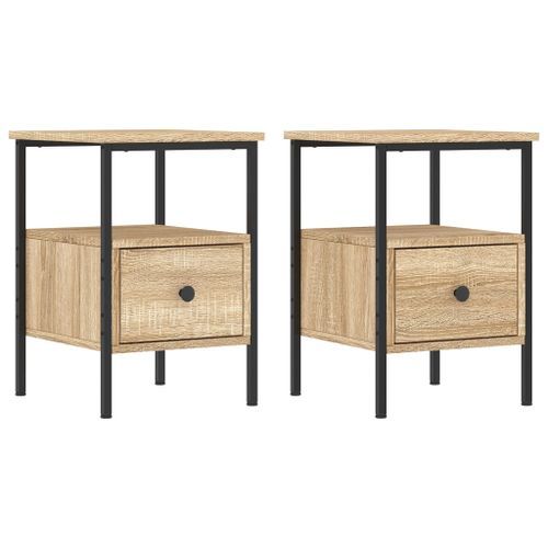 Tables de chevet 2 pcs chêne sonoma 34x36x50 cm bois ingénierie - Photo n°2; ?>