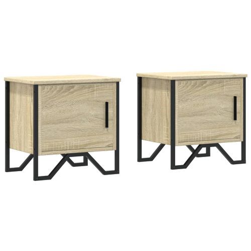 Tables de chevet 2 pcs Chêne sonoma 40 x 30 x 40 cm - Photo n°2; ?>