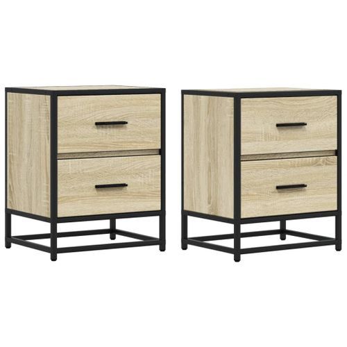 Tables de chevet 2 pcs chêne sonoma 40x31x50 cm bois ingénierie - Photo n°2; ?>