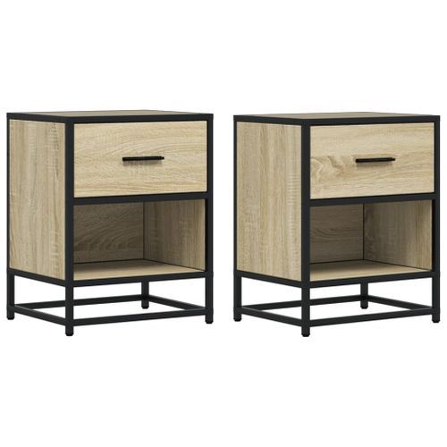 Tables de chevet 2 pcs chêne sonoma 40x31x50 cm bois ingénierie - Photo n°2; ?>