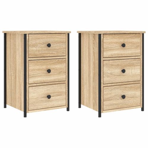 Tables de chevet 2 pcs chêne sonoma 40x36x60 cm bois ingénierie - Photo n°2; ?>