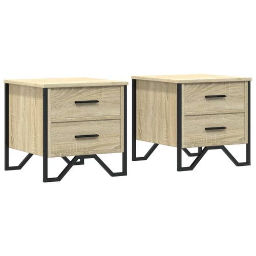 Tables de chevet 2 pcs chêne sonoma 40x41x40 cm bois ingénierie - Photo n°2; ?>