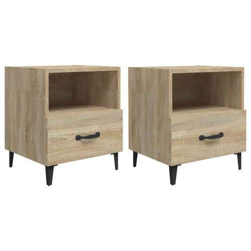 Tables de chevet 2 pcs Chêne Sonoma Bois d'ingénierie - Photo n°2; ?>