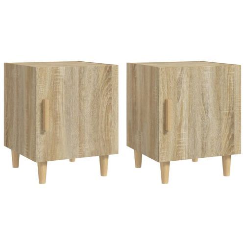 Tables de chevet 2 pcs Chêne Sonoma Bois d'ingénierie - Photo n°2; ?>